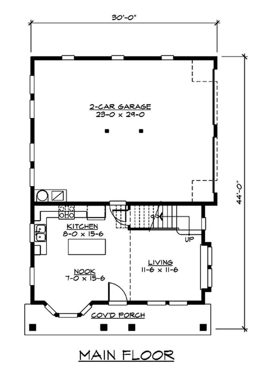 Floor Plan First Story of Ranch Plan #115-1355